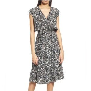 RAILS Ashlyn Smocked Waist Dress Black Ivy Size Large